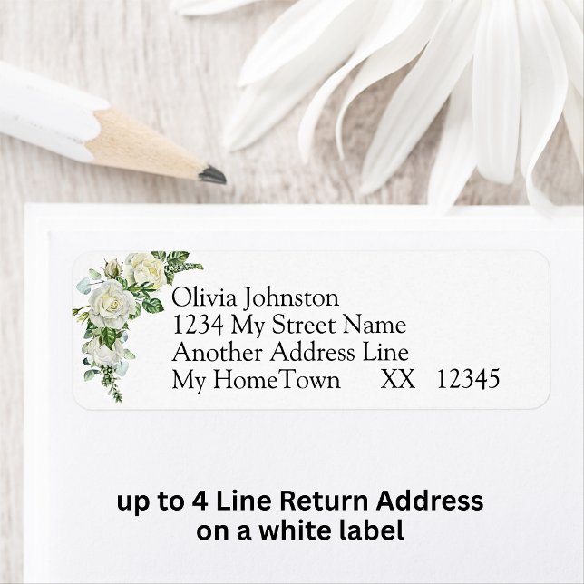 4 Line Return Address on white  Label (Creator Uploaded)