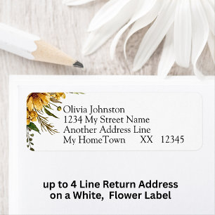 4 Line Return Address on white Label