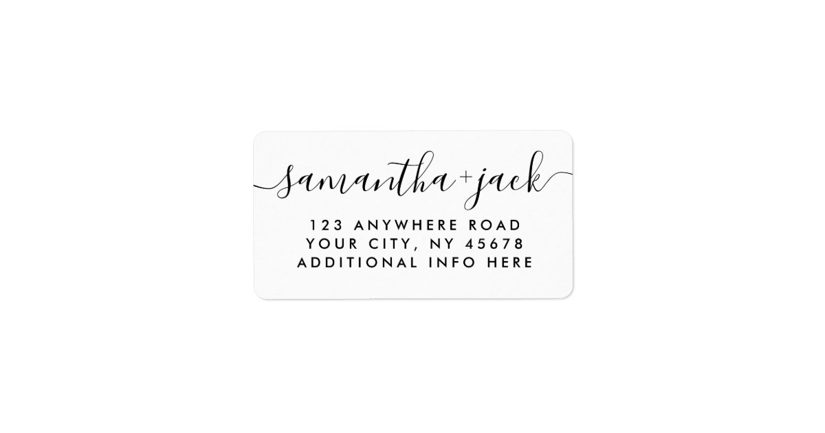 4-lines-modern-wedding-stylish-return-address-label-zazzle