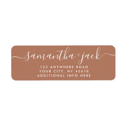 4 LINES Modern Wedding Stylish Return Address Label