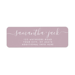 4 LINES Modern Wedding Stylish Return Address Label