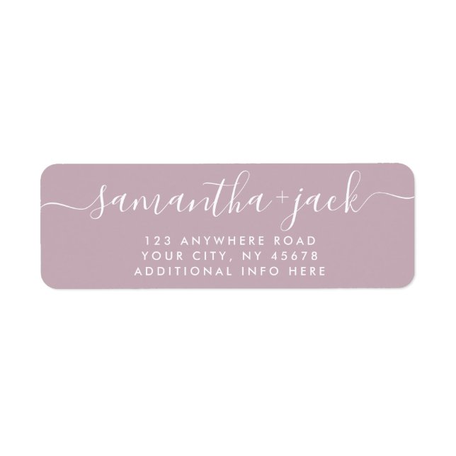 4 LINES Modern Wedding Stylish Return Address Label (Front)