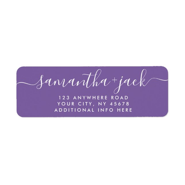 4 LINES Modern Wedding Stylish Return Address Label (Front)