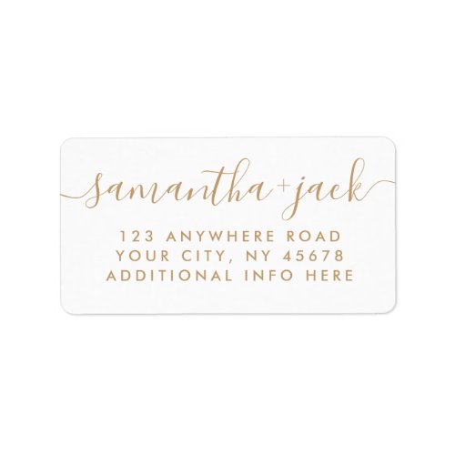 4 LINES Modern Wedding Stylish Return Address Label