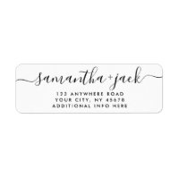 4 LINES Modern Wedding Stylish Return Address