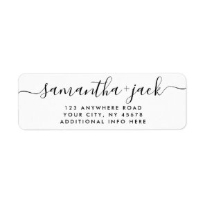 4 LINES Modern Wedding Stylish Return Address Label