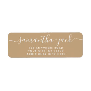 4 LINES Modern Wedding Stylish Return Address Label