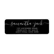 4 LINES Modern Wedding Stylish Return Address Label