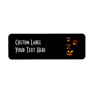 4 Lit Jack-O-Lanterns - Orange Label