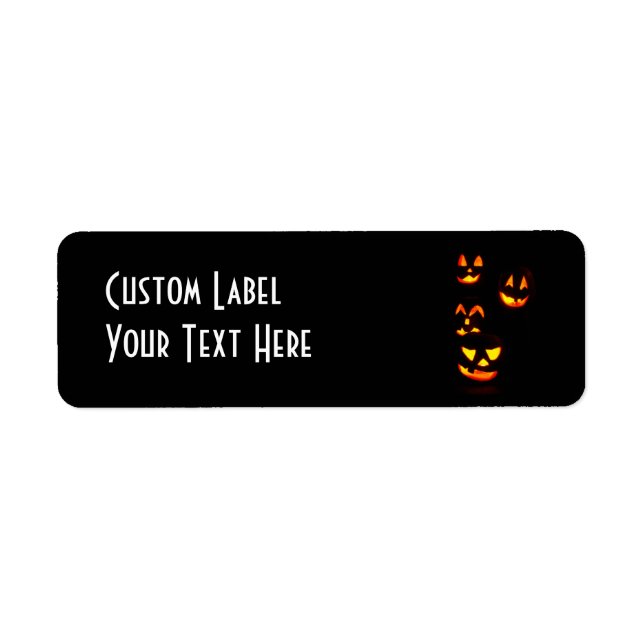 4 Lit Jack-O-Lanterns - Orange Label (Front)