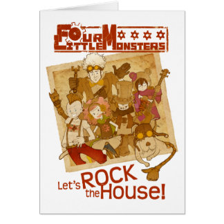 4 Little Monsters - Let's Rock the House Cards
