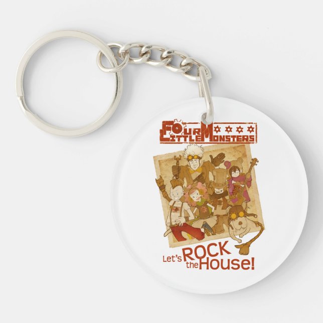 4 Little Monsters - Let's Rock the House Keychain (Front)