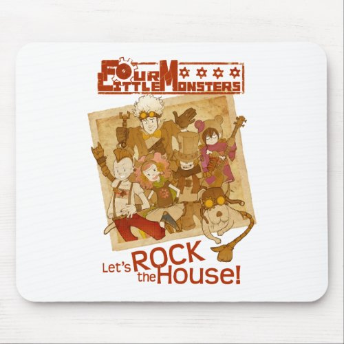 4 Little Monsters _ Lets Rock the House Mouse Pad