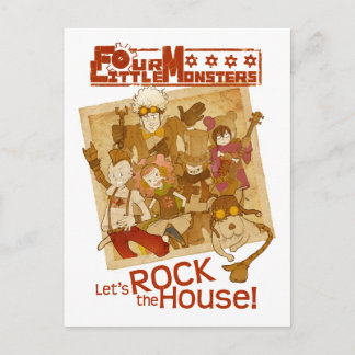 4 Little Monsters - Let's Rock the House Postcard
