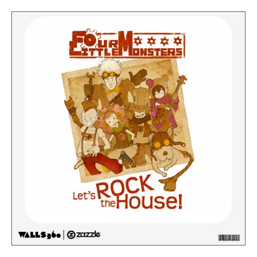 4 Little Monsters _ Lets Rock the House Wall Sticker