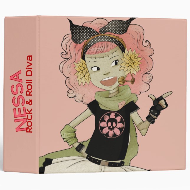 4 Little Monsters - Nessa 3 Ring Binder (Front/Spine)