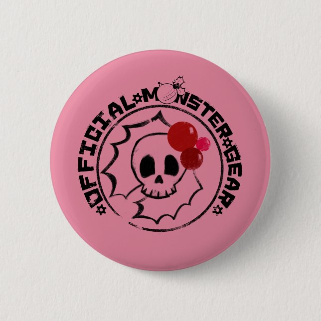 4 Little Monsters - Nessa Holiday Logo Pinback Button (Front)