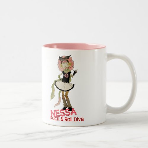 4 Little Monsters _ Nessa Two_Tone Coffee Mug