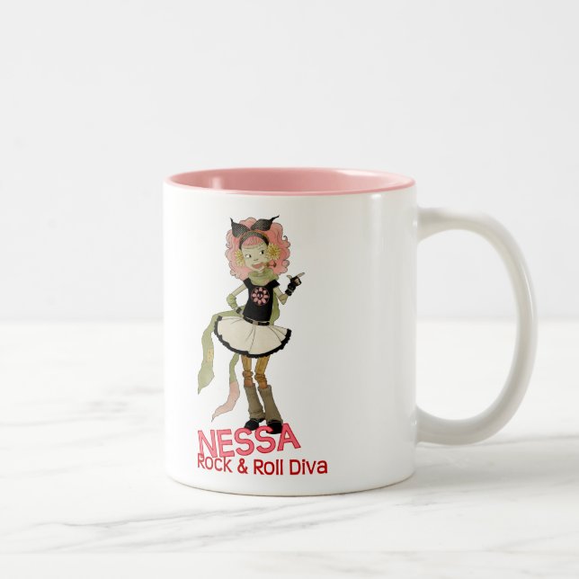 4 Little Monsters - Nessa Two-Tone Coffee Mug (Right)