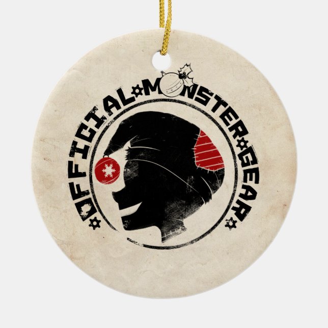 4 Little Monsters - Nigel Holiday Logo Ceramic Ornament (Front)