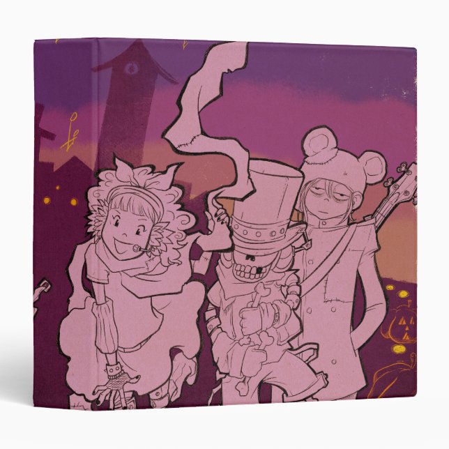 4 Little Monsters - Night Music 3 Ring Binder (Front/Spine)