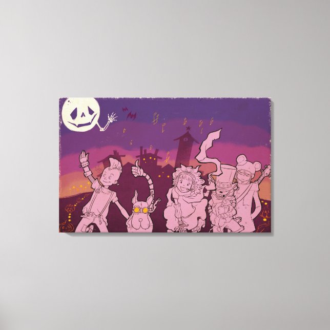 4 Little Monsters - Night Music Canvas Print (Front)