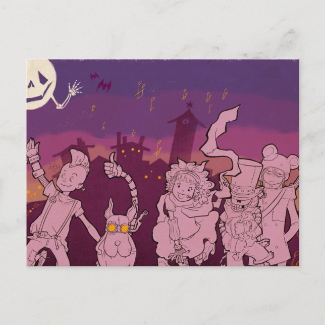4 Little Monsters - Night Music Postcard (Front)