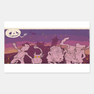 4 Little Monsters - Night Music Rectangular Sticker