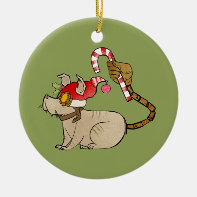 4 Little Monsters - Tesla Holiday Logo Ceramic Ornament (Front)