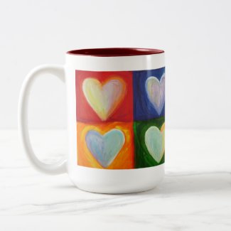4 Love Hearts Art Custom Coffee Mug