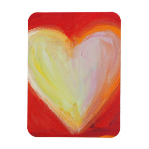 4 Love Hearts Art Inspirational Fridge Magnet