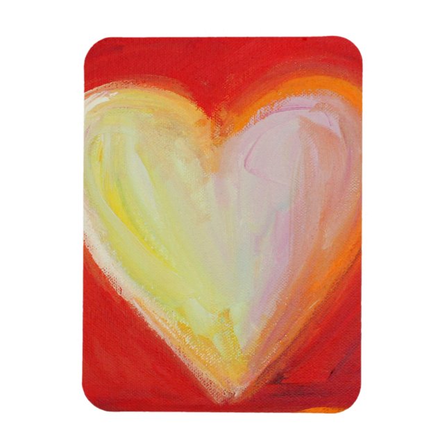 4 Love Hearts Art Inspirational Fridge Magnet (Vertical)