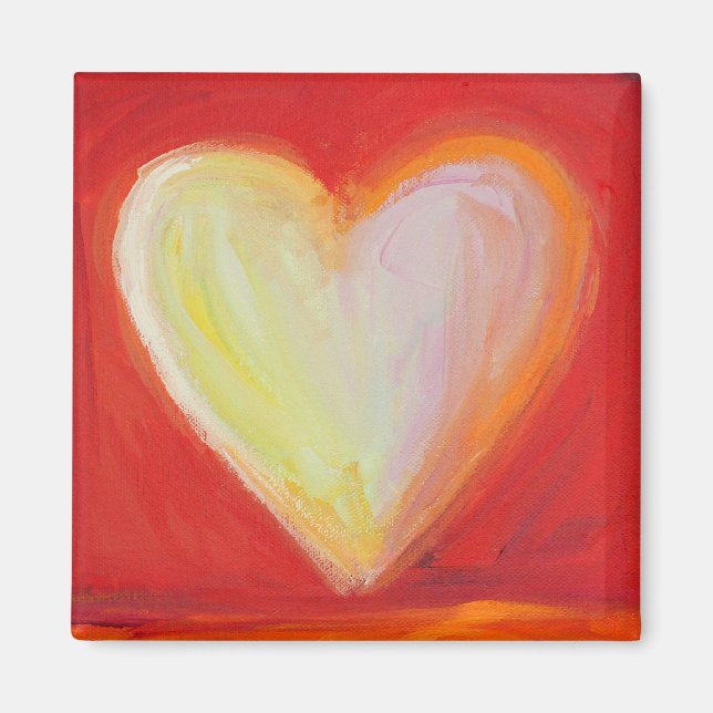 4 Love Hearts Art Inspirational Fridge Magnet (Front)