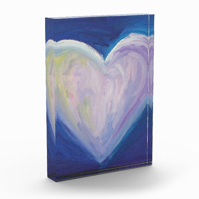 4 Love Hearts Art Inspirational Paperweight Award (Left)