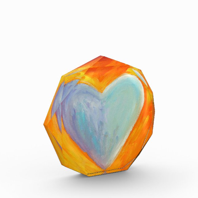 4 Love Hearts Art Inspirational Paperweight Award (Left)