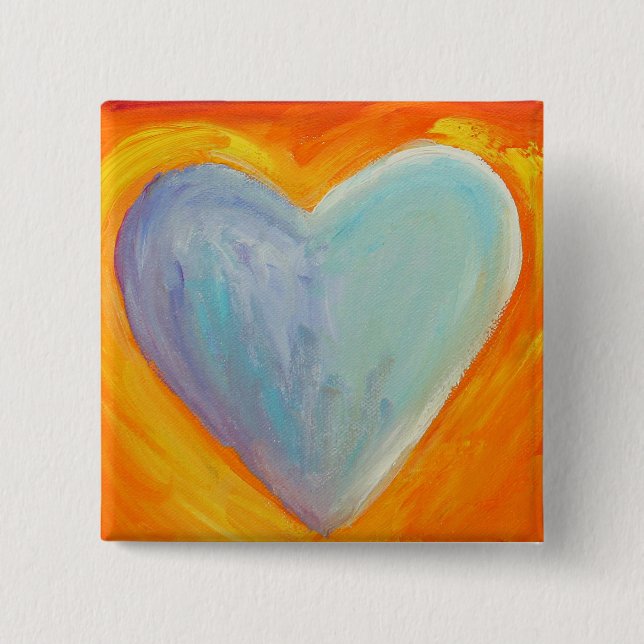 4 Love Hearts Art Painting Lapel Pin or Buttons (Front)