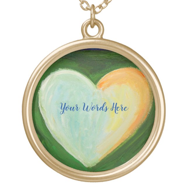 4 Love Hearts Art Pendant Charm Necklace (Front)