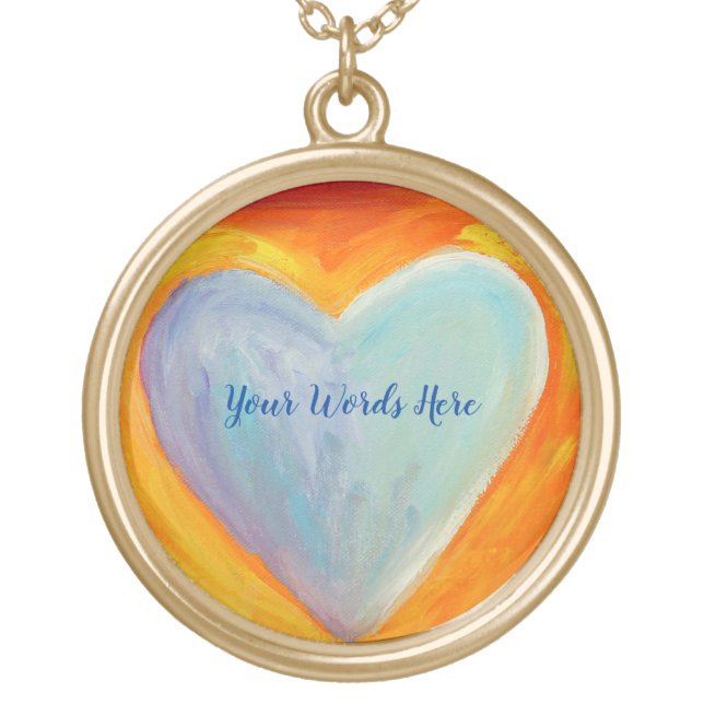 4 Love Hearts Art Pendant Charm Necklace (Front)