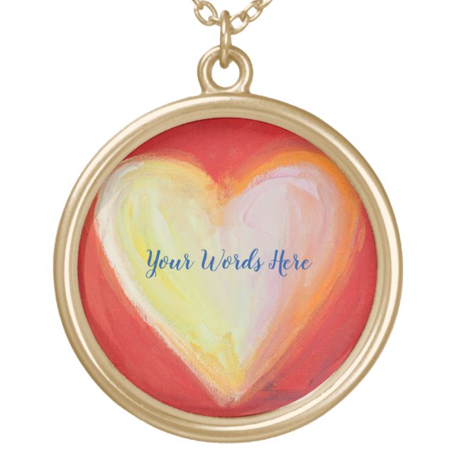 4 Love Hearts Art Pendant Charm Necklace (Front)