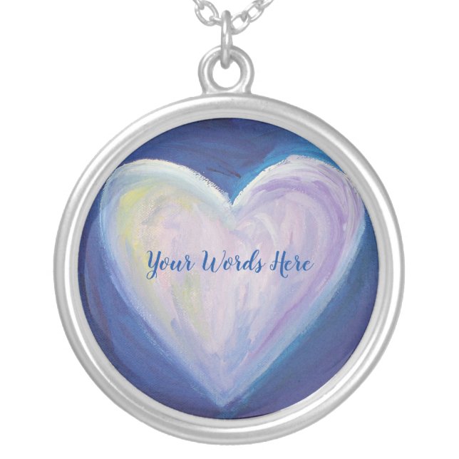 4 Love Hearts Art Pendant Charm Necklace (Front)
