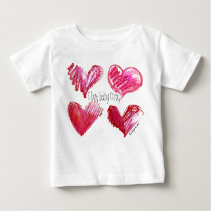 4 Love Hearts Cute Baby Long Sleeve T Two Sided Baby T-Shirt