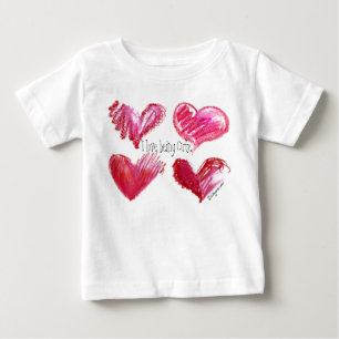 4 Love Hearts Cute Baby Long Sleeve T Two Sided T-Shirt