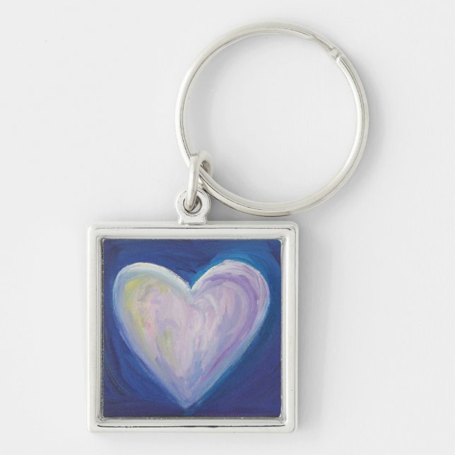 4 Love Hearts Hearts Pendant Art Keychain Charm (Front)