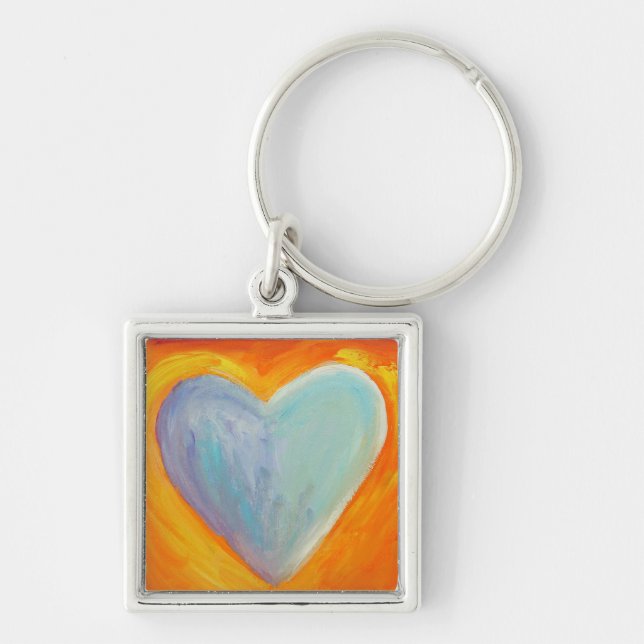 4 Love Hearts Hearts Pendant Art Keychain Charm (Front)