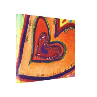 4 Love Hearts Painting Canvas Art Print