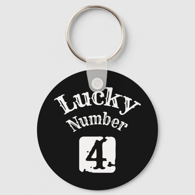 4 - Lucky Number 4 Luck Keychain (Front)