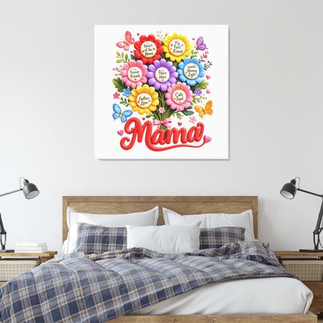 #4 Mama Canvas Print (Insitu(Bedroom))