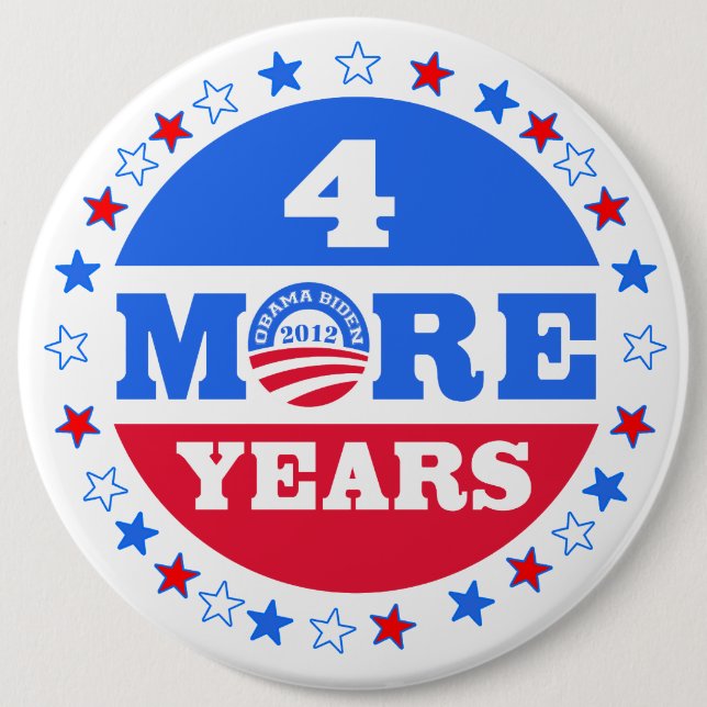 4 More Years  Obama 2012 Pinback Button (Front)