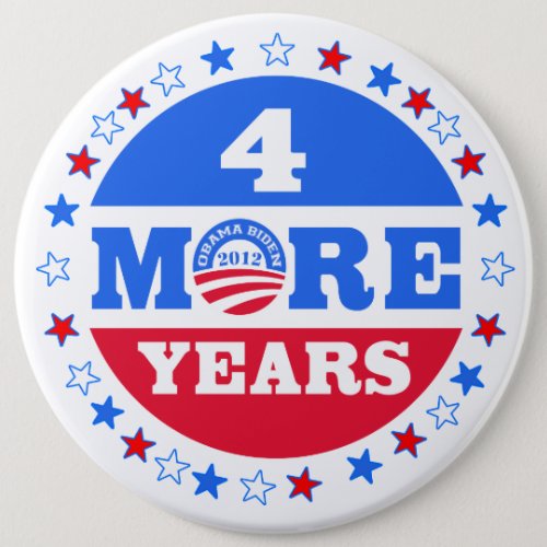 4 More Years  Obama 2012 Pinback Button