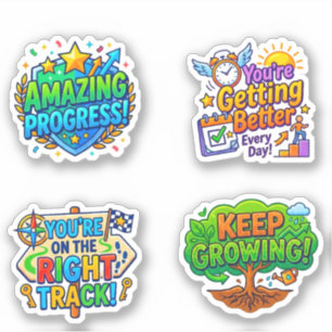 4+ Motivational Stickers for Kids (Teacher Words)